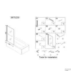 Badwand Best Design Erico 80x140 Cm Met Handdoekbeugel NANO Veiligheidsglas 6mm 11 Badwand Best Design Erico 80x140 Cm Met Handdoekbeugel NANO Veiligheidsglas 6mm -Badkamer Thuis badwand best design erico 80x140cm tech