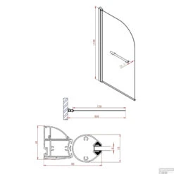 Badwand Boss & Wessing Bibi Afgerond 80x140cm Scharnierend Omkeerbaar 6mm -Badkamer Thuis badwand boss wessing bibi afgerond 80x140cm scharnierend omkeerbaar 6mm tech