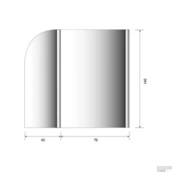 Badwand Royal 6 Mm Glas 70/40x140 Cm Chroom -Badkamer Thuis badwand royal 6 mm glas 70 40x140 cm chroom tech