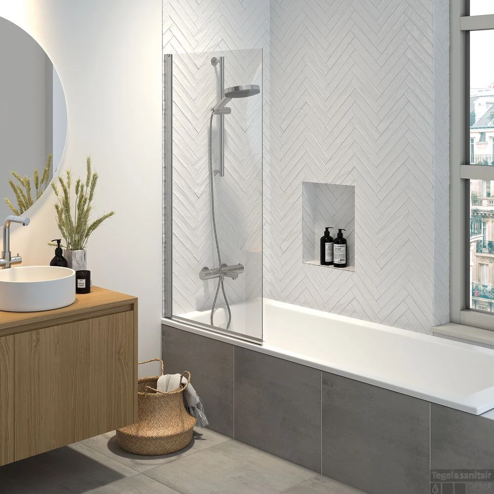 Badwand Sealskin Hooked Omkeerbaar 75x140 Cm Zilver 3 Badwand Sealskin Hooked Omkeerbaar 75x140 Cm Zilver