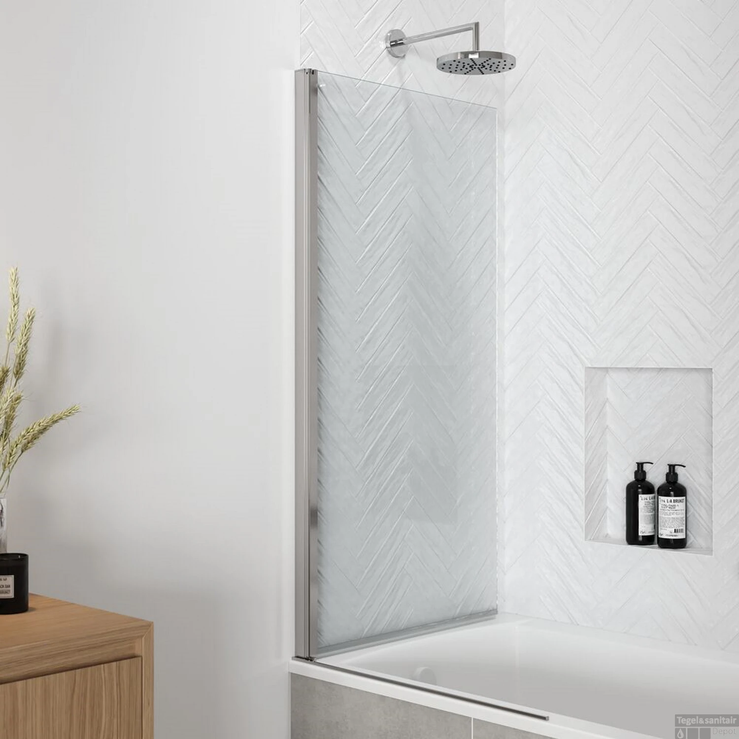 Badwand Sealskin Hooked Omkeerbaar 75x140 Cm Zilver 5 Badwand Sealskin Hooked Omkeerbaar 75x140 Cm Zilver - Afbeelding 3