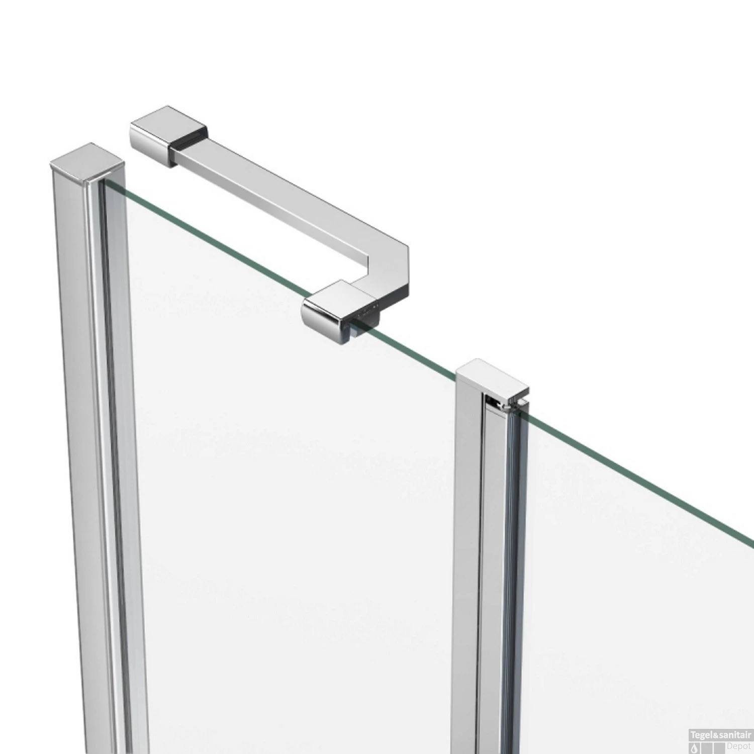 Badwand Van Rijn ST02 Klapwand + Vaste Wand 120x150 Cm Helder Glas 6 Mm Chroom - Afbeelding 2