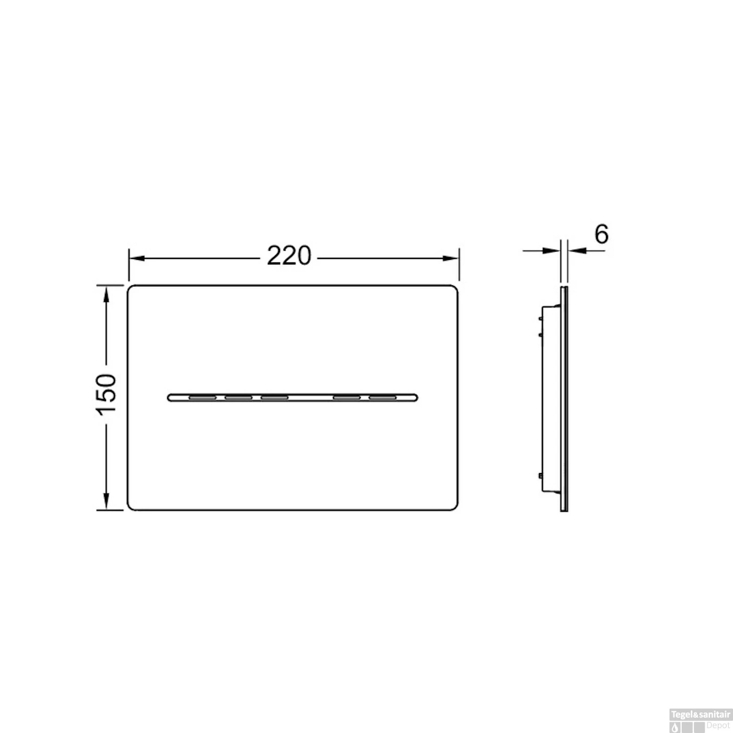 Bedieningsplaat Elektronisch TECE Solid Met Handsfree Bediening 12V Net - Mat Wit - Afbeelding 2