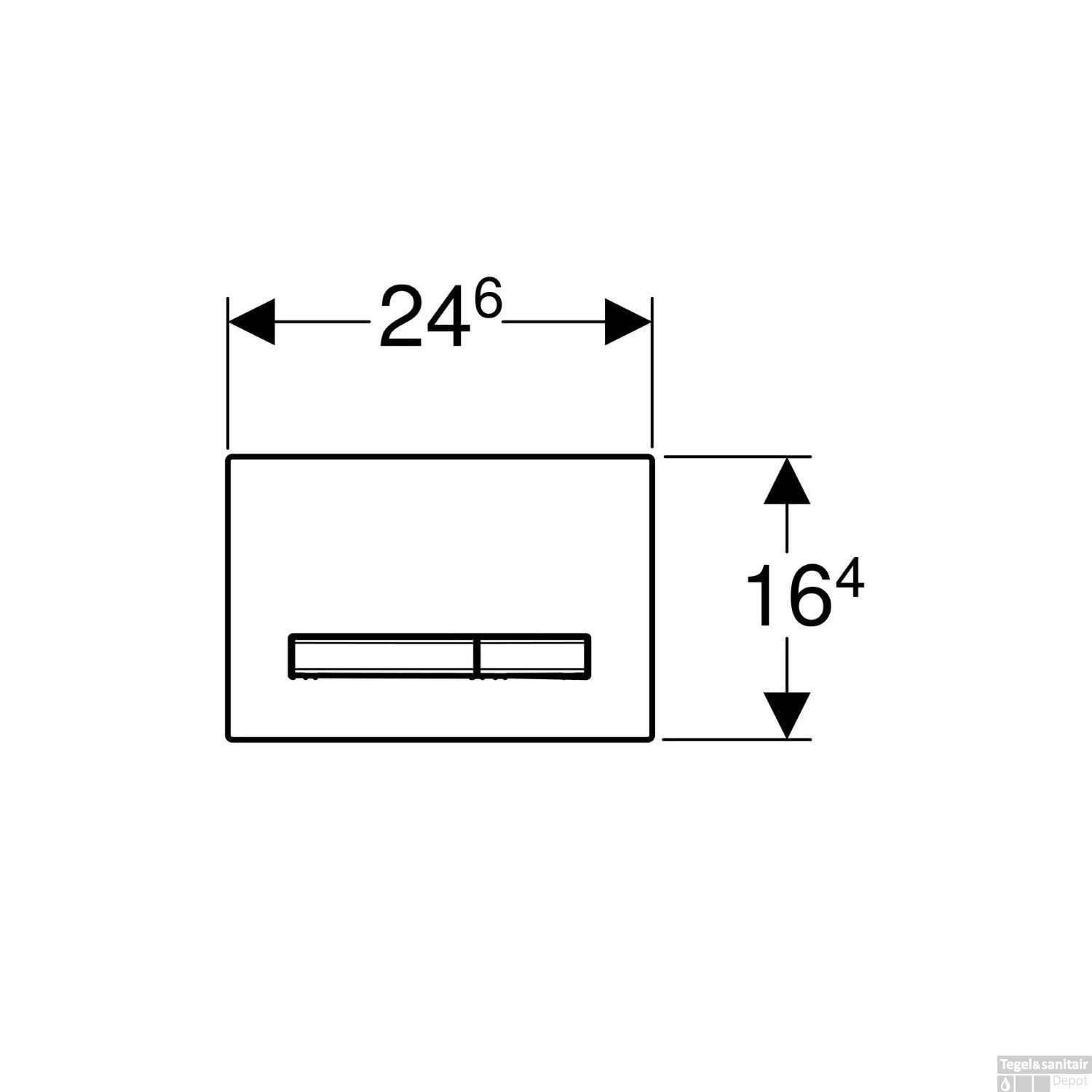 Bedieningsplaat Geberit Sigma 50 DF Mustang Leisteen 4 Bedieningsplaat Geberit Sigma 50 DF Mustang Leisteen - Afbeelding 2