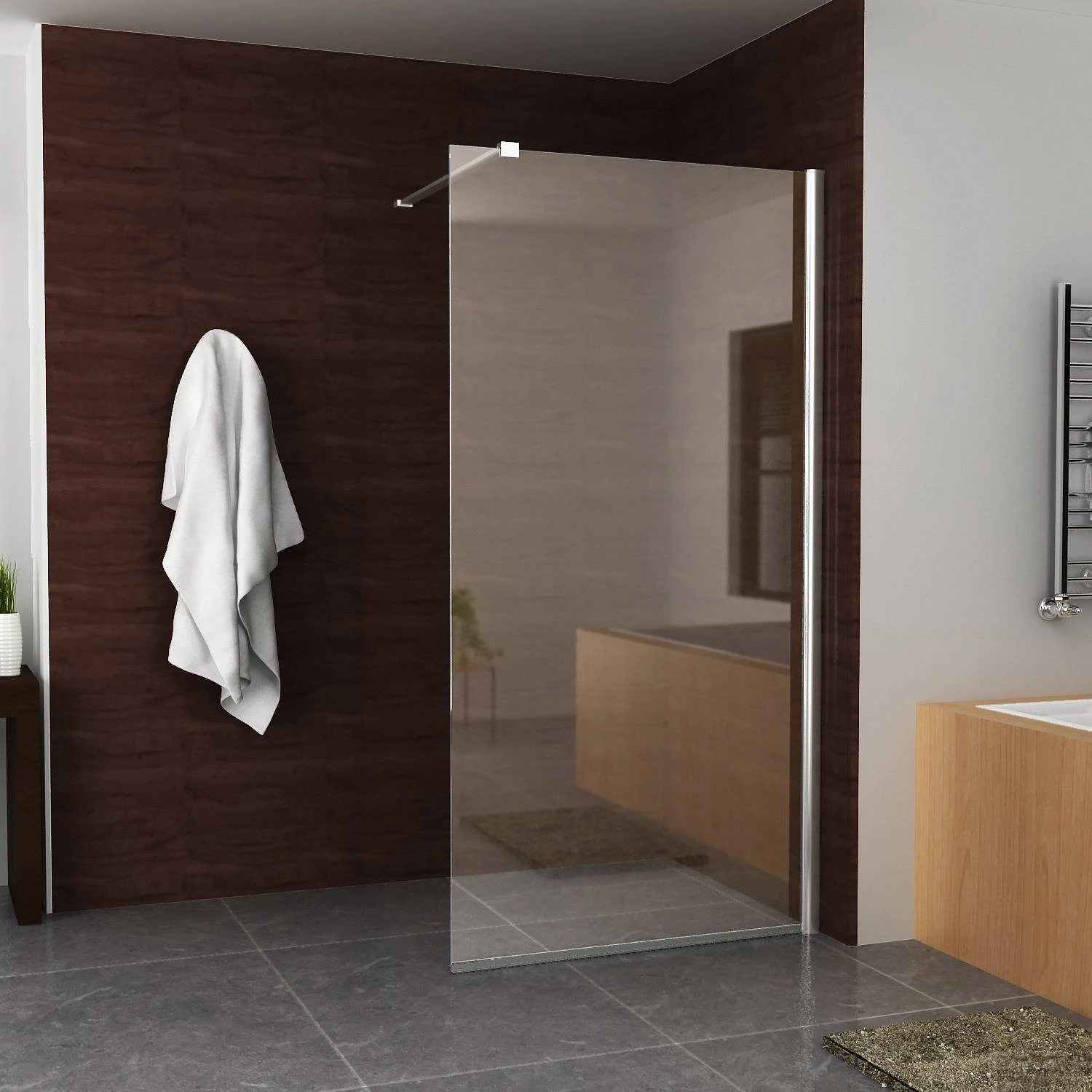 BWS Apollo Inloopdouche Met Muurprofiel 70x200cm Nano Glas 10mm