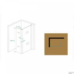 BWS Apollo Zijwand Met Hoekprofiel 40x200cm 10mm NANO Coating -Badkamer Thuis bws apollo zijwand met hoekprofiel 40x200cm 10mm nano coating tech