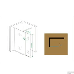 BWS Apollo Zijwand Met Schanierend Glasprofiel 30x200 Cm 10mm NANO Glas -Badkamer Thuis bws apollo zijwand met schanierend glasprofiel 30x200 cm 10mm nano glas tech