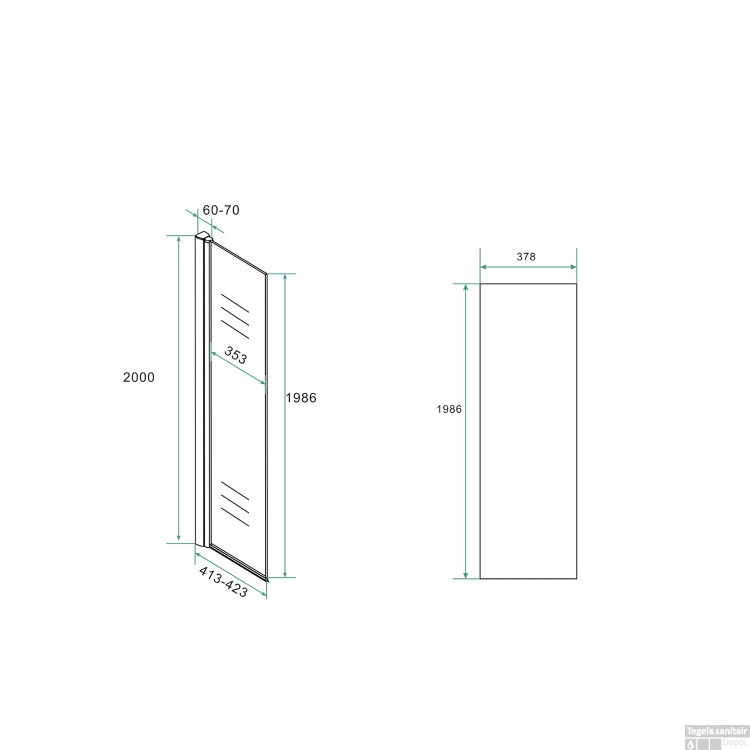 BWS Apollo Zijwand Met Scharnierend Muurprofiel 40x200 Cm 10mm Nano Glas 5 BWS Apollo Zijwand Met Scharnierend Muurprofiel 40x200 Cm 10mm Nano Glas - Afbeelding 3