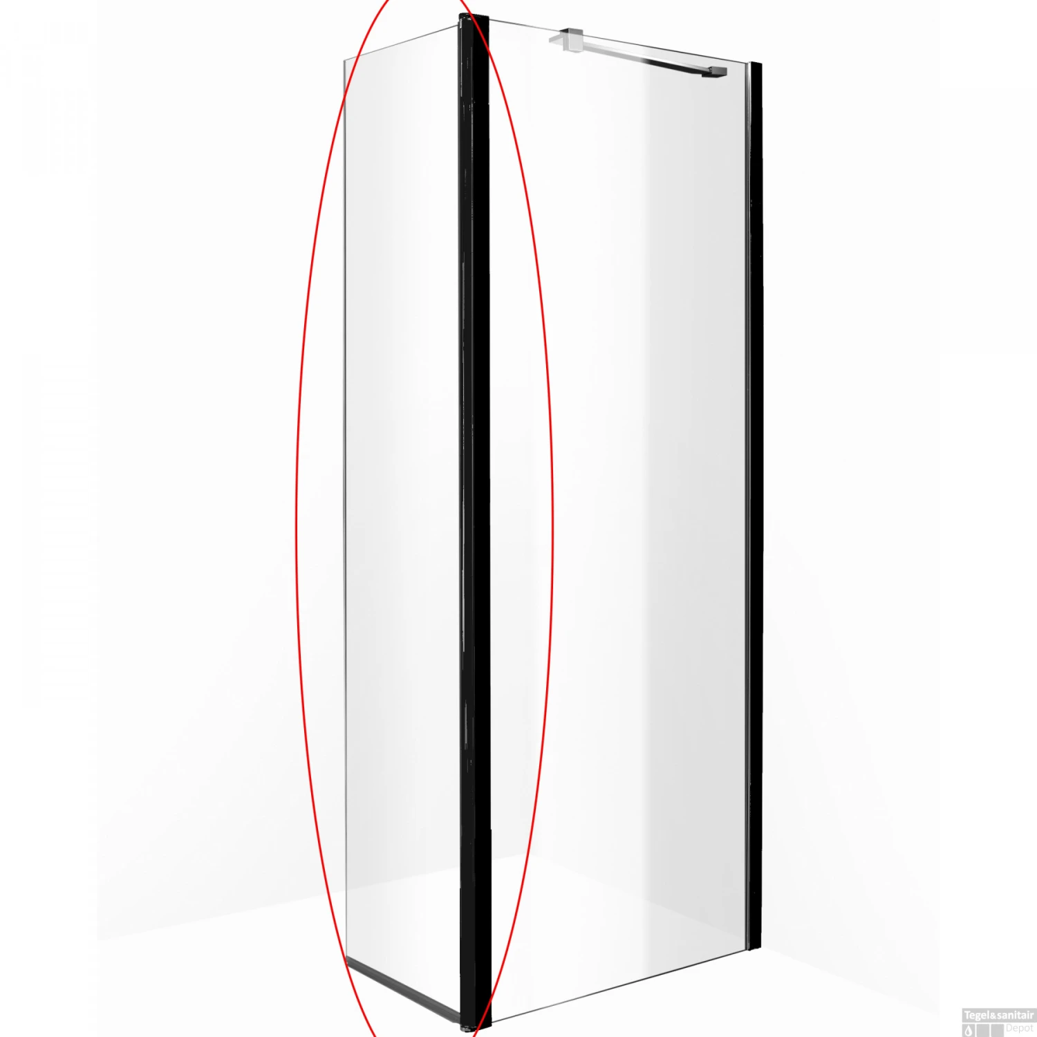 BWS Draaibare Douchewand 30x200 Cm 8mm NANO Glas Mat Zwart - Afbeelding 2