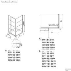BWS Inloopdouche Frame 140x200 Cm 8mm NANO Glas Mat Zwart Raster -Badkamer Thuis bws frame tech 5