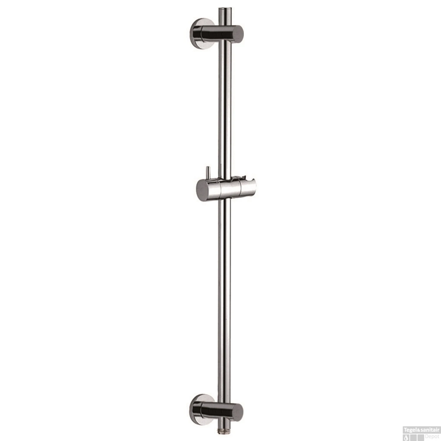Chroom Glijstang Met Wateruitgang Rond 66cm 3 Chroom Glijstang Met Wateruitgang Rond 66cm