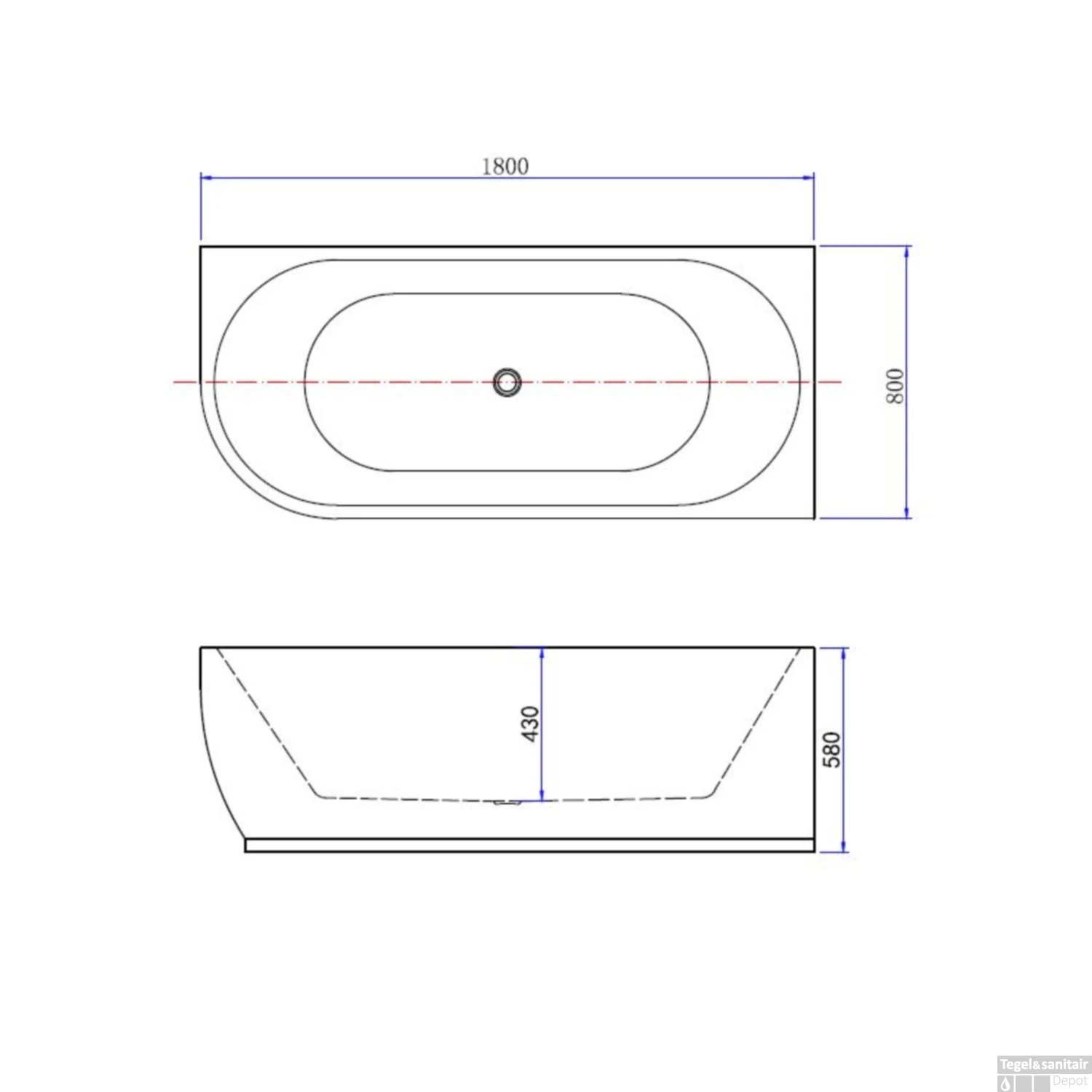 BWS Hoekbad Rechts | 180x80cm | Met Waste | Acryl Wit 5 BWS Hoekbad Rechts | 180x80cm | Met Waste | Acryl Wit - Afbeelding 3