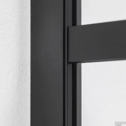 BWS Inloopdouche Frame 140x200 Cm 8mm NANO Glas Mat Zwart Raster -Badkamer Thuis bws inloopdouche frame 140x200 cm 8mm nano glas mat zwart raster detail