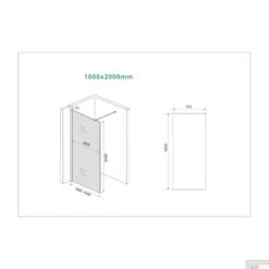 BWS Inloopdouche Pro Line Rookglas 100x200 8mm Nano Coating -Badkamer Thuis bws inloopdouche pro line rookglas 100x200 8mm nano coating tech