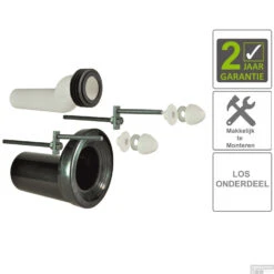 BWS Wandcloset-Verhoogset Tbv Inbouwreservoir Compleet Zwart