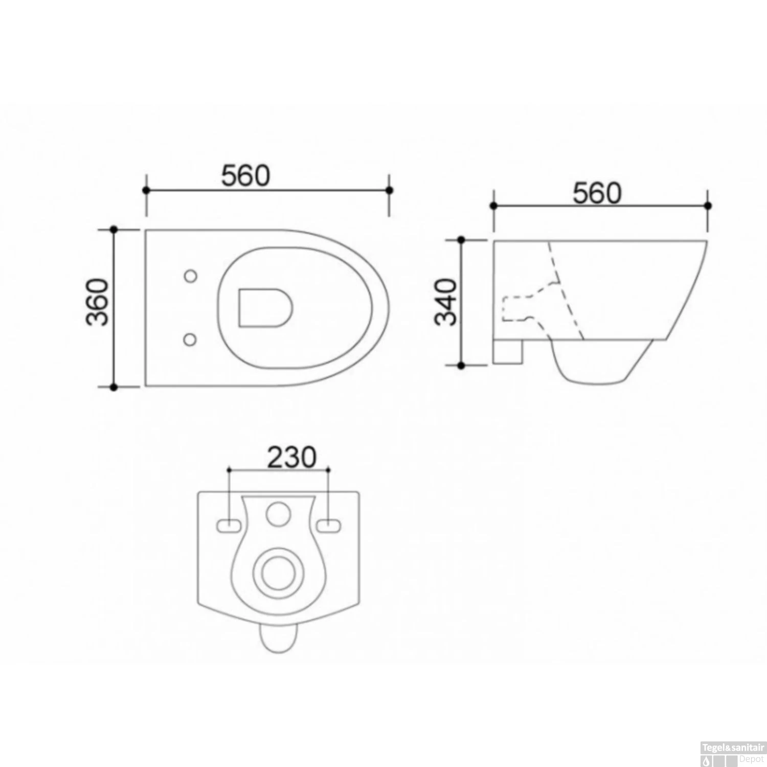 BWS Wandcloset Parvati Met Zitting Diepspoel Wit 4 BWS Wandcloset Parvati Met Zitting Diepspoel Wit - Afbeelding 2