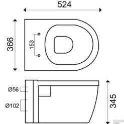 BWS Wandcloset Prio Diepspoel Rimless Exclusief Zitting Wit -Badkamer Thuis bws wandcloset prio diepspoel rimless exclusief zitting wit tech1