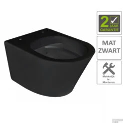 BWS Wandcloset Vera Rimless 52 Cm Mat Zwart