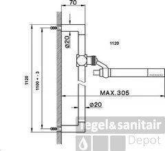 Cisal Handdoucheset Incl. Glijstang 110cm Rvs DS0100522A