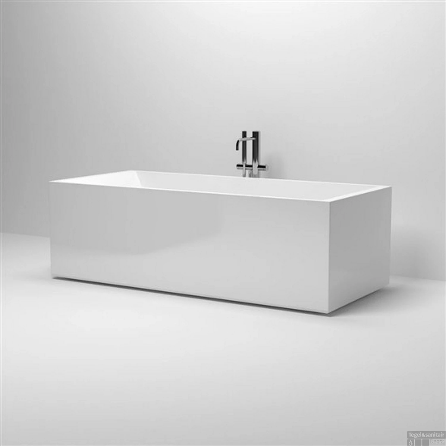 Clou InBe Vrijstaand Ligbad Rechthoekig 180x80x60 Cm Met Overloop Acryl Wit 3 Clou InBe Vrijstaand Ligbad Rechthoekig 180x80x60 Cm Met Overloop Acryl Wit