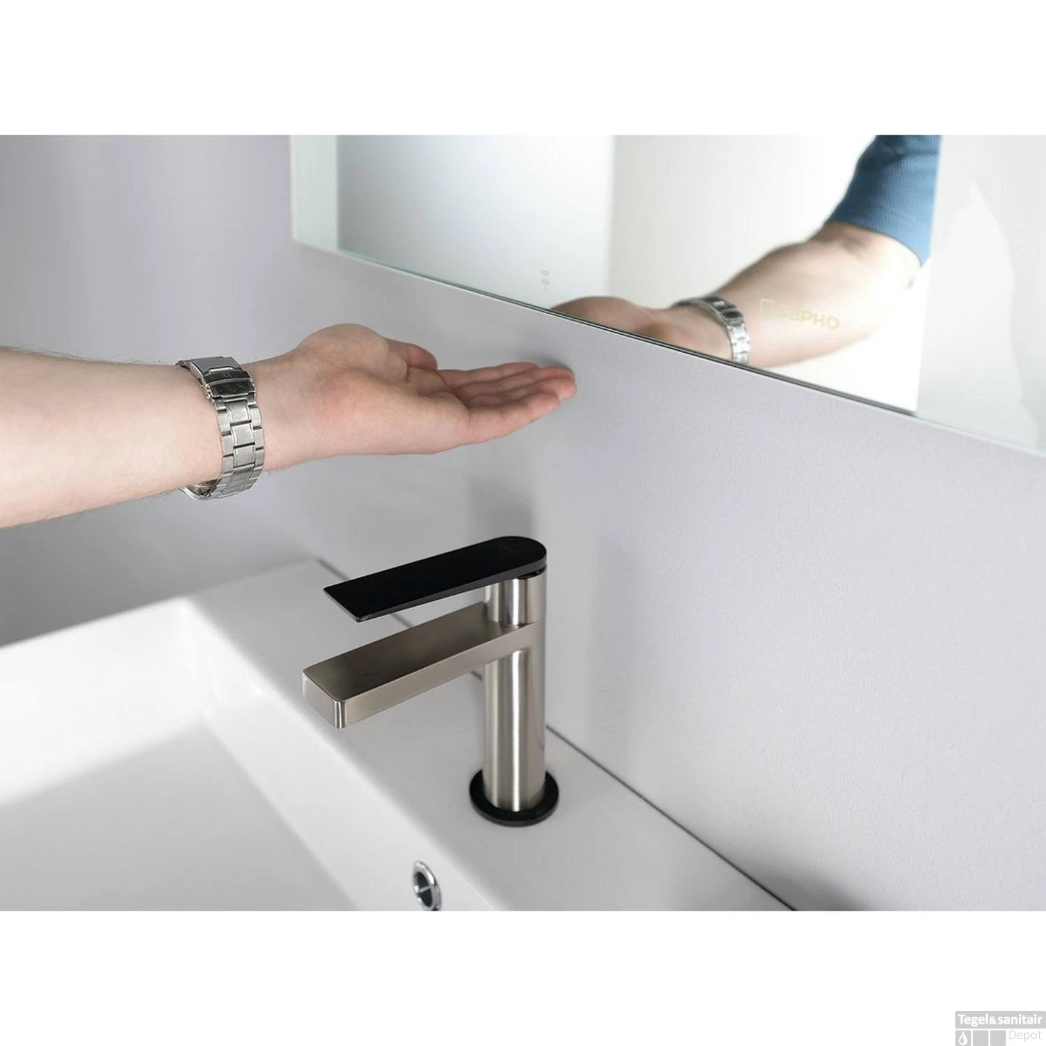 Badkamerspiegel Sapho Durango 100x70 Cm LED-Verlichting Contactloze Sensor 8 Badkamerspiegel Sapho Durango 100x70 Cm LED-Verlichting Contactloze Sensor - Afbeelding 6