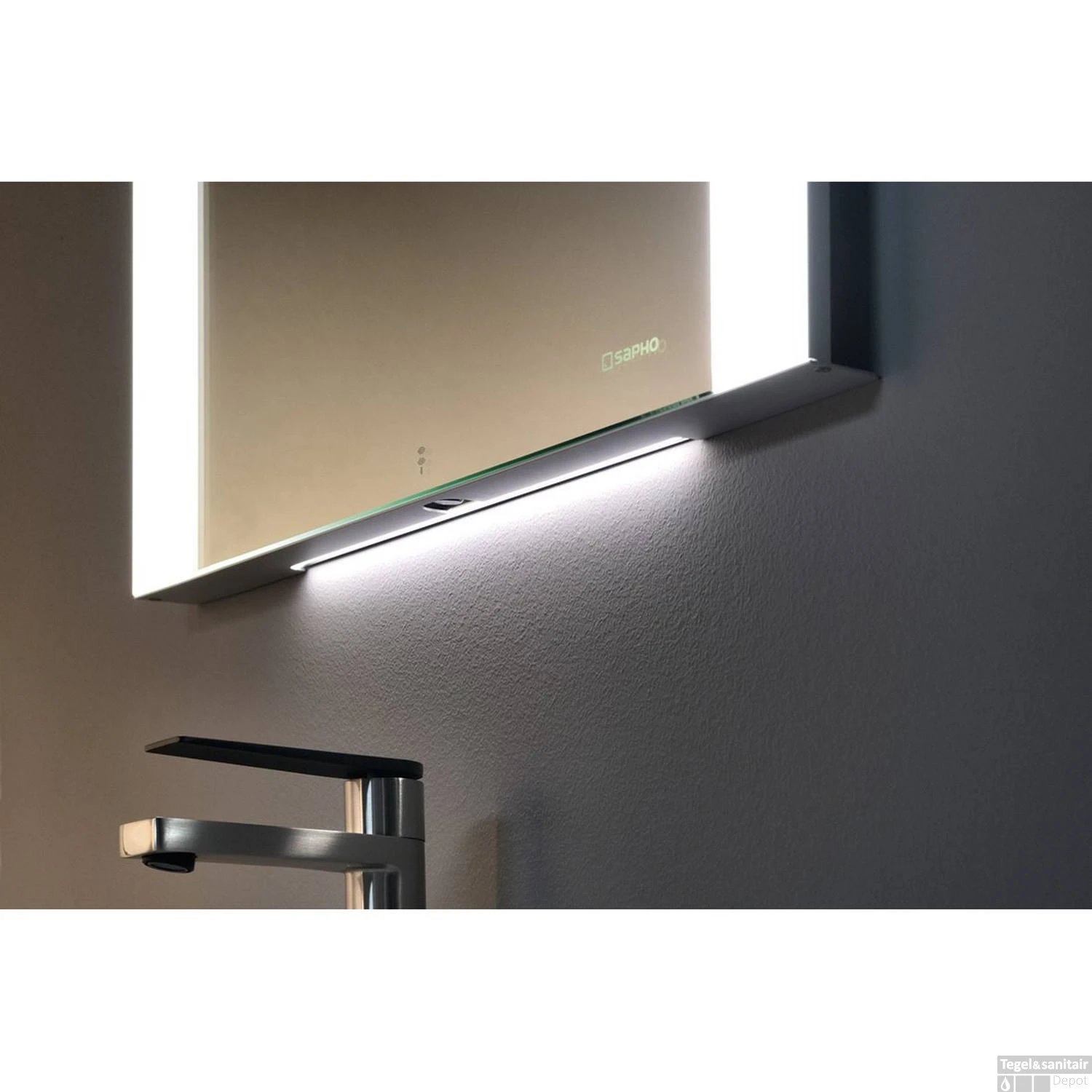 Badkamerspiegel Sapho Durango 100x70 Cm LED-Verlichting Contactloze Sensor 11 Badkamerspiegel Sapho Durango 100x70 Cm LED-Verlichting Contactloze Sensor - Afbeelding 9