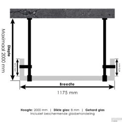 Doorloopdouche Compleet Just Creating Profielloos 120x200 Cm 120/50/50 Gunmetal -Badkamer Thuis doorloopdouche compleet just creating profielloos 120x200 cm 120 50 50 gunmetal tec