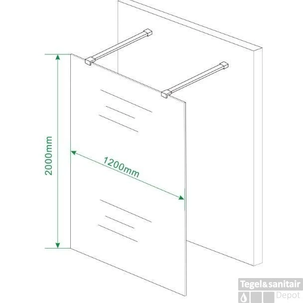 Douchewand Wiesbaden Vrijstaand 120x200cm 10mm NANO Coating 4 Douchewand Wiesbaden Vrijstaand 120x200cm 10mm NANO Coating - Afbeelding 2