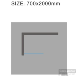 Wiesbaden Douchewand 10mm | Middenband | Nano Coating | Inloopdouche (Alle Maten) -Badkamer Thuis douchewand 50x200cm muurprofiel nano antikalk coating technisch bovenaanzicht 3 2 1