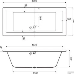 Inbouw Duo Ligbad Wisa Grandola 190x90x49 Cm Wit 5 Inbouw Duo Ligbad Wisa Grandola 190x90x49 Cm Wit -Badkamer Thuis duo ligbad wisa grandola 190x90x49 cm wit tech