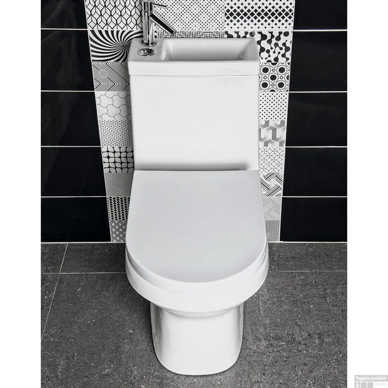 Duoblok Sapho Hygie Met Ingebouwde Fontein Soft Close Wit (PK) 4 Duoblok Sapho Hygie Met Ingebouwde Fontein Soft Close Wit (PK) - Afbeelding 2