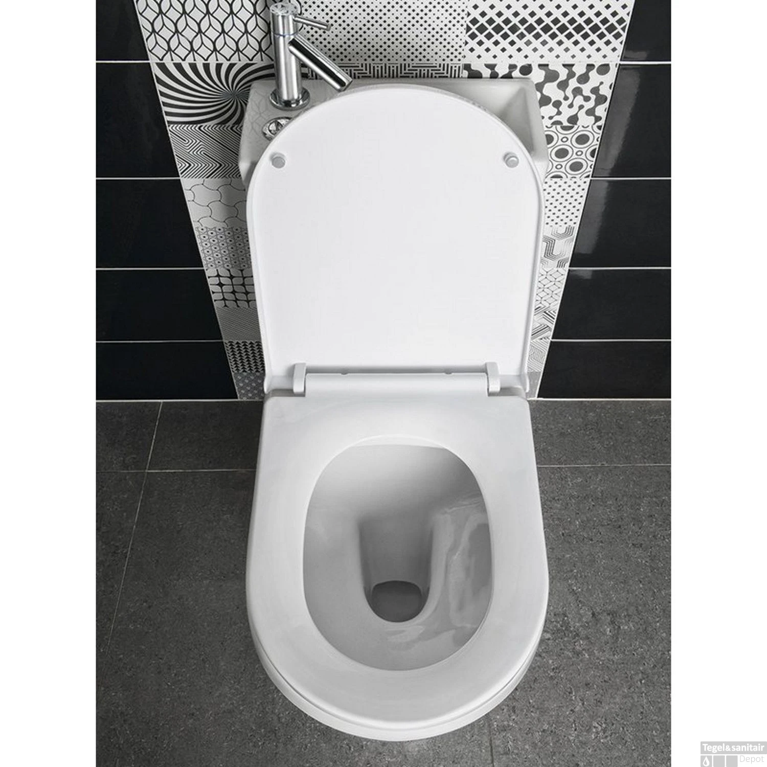 Duoblok Sapho Hygie Met Ingebouwde Fontein Soft Close Wit (PK) 6 Duoblok Sapho Hygie Met Ingebouwde Fontein Soft Close Wit (PK) - Afbeelding 4