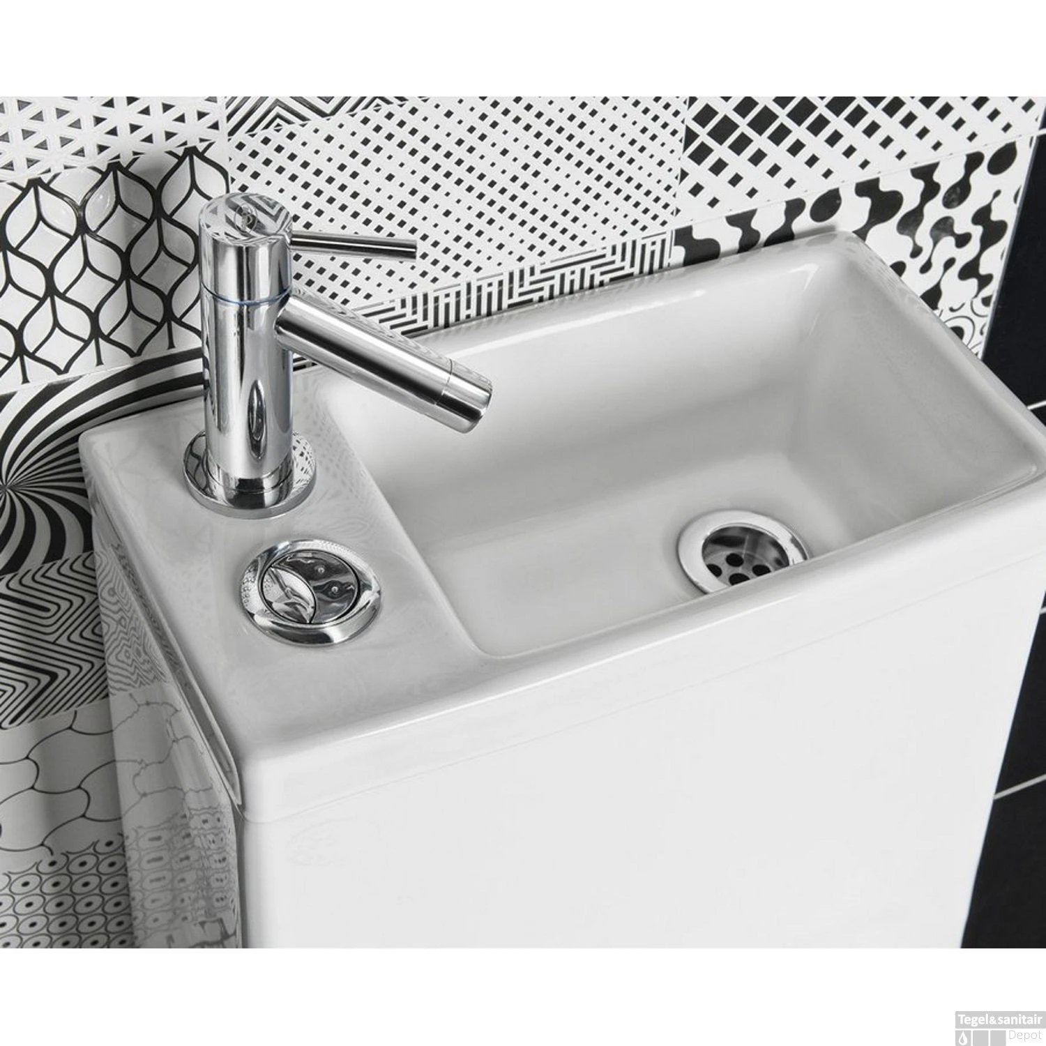 Duoblok Sapho Hygie Met Ingebouwde Fontein Soft Close Wit (PK) 5 Duoblok Sapho Hygie Met Ingebouwde Fontein Soft Close Wit (PK) - Afbeelding 3