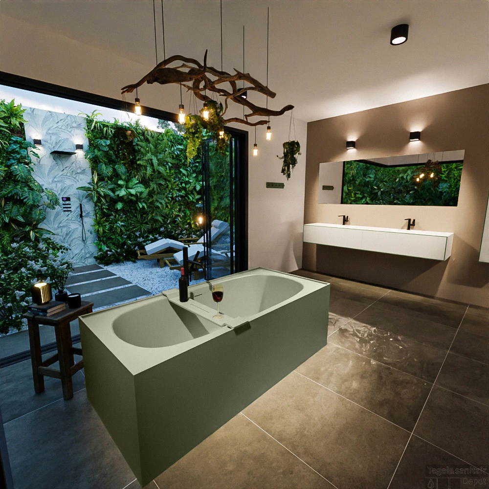 FREEZE Vrijstaand Bad 180x85cm Kleur Army / Army 4 FREEZE Vrijstaand Bad 180x85cm Kleur Army / Army - Afbeelding 2