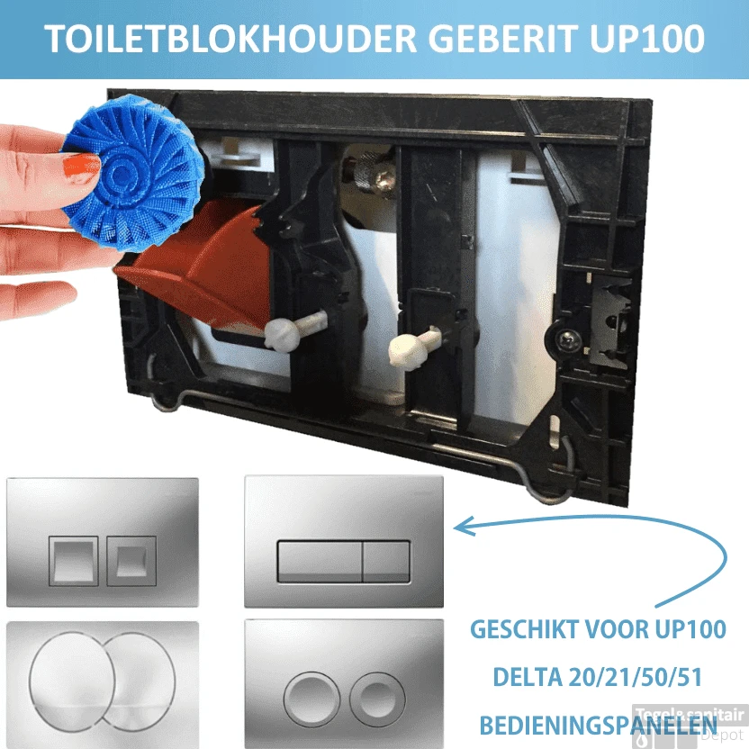 Toiletblokhouder Tbv Geberit Up100 (delta Drukplaten) 3 Toiletblokhouder Tbv Geberit Up100 (delta Drukplaten)