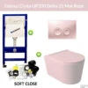 Geberit UP100 Toiletset Wandcloset Salenzi Civita Mat Roze Met Delta 21 Drukplaat