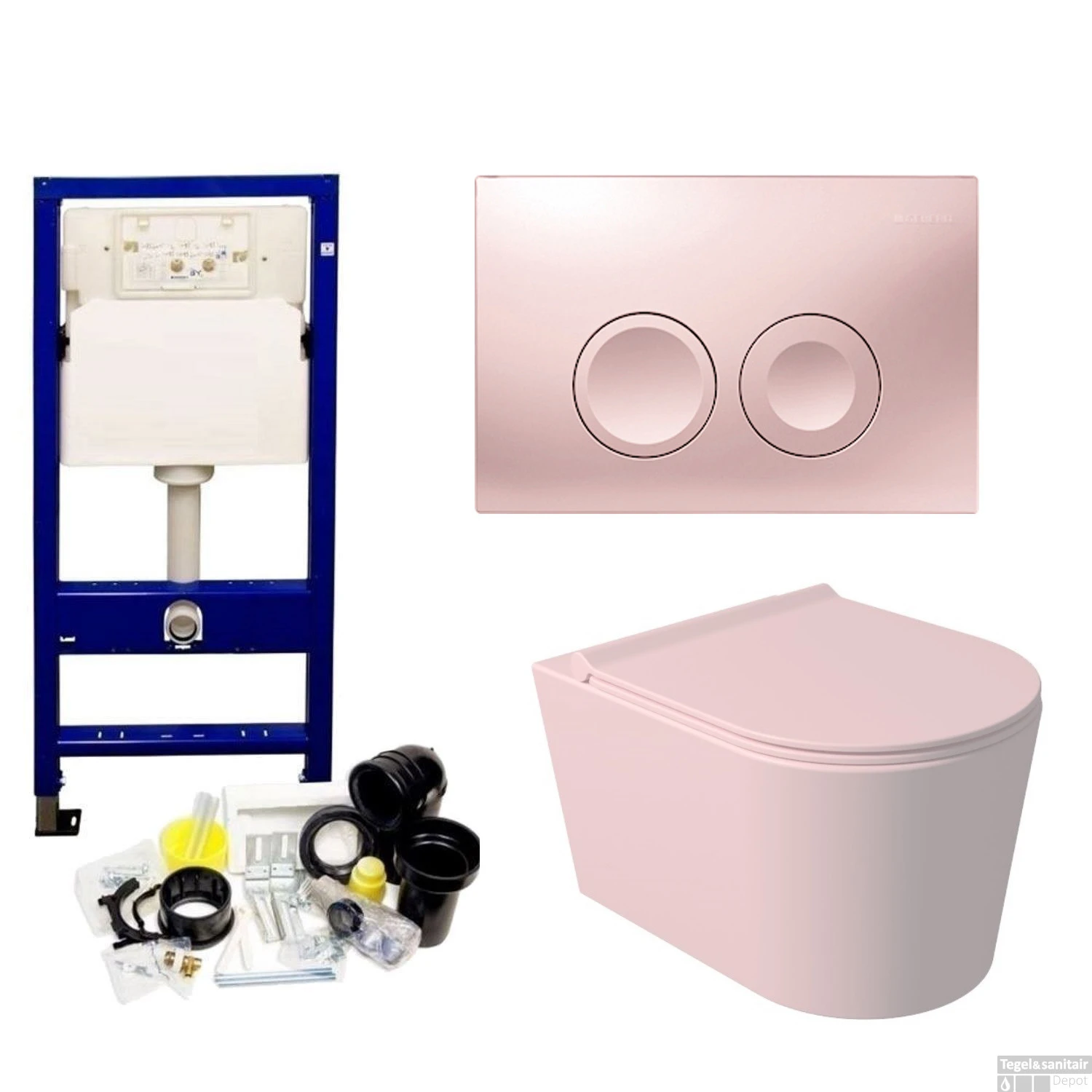 Geberit UP100 Toiletset Wandcloset Salenzi Civita Mat Roze Met Delta 21 Drukplaat 13 Geberit UP100 Toiletset Wandcloset Salenzi Civita Mat Roze Met Delta 21 Drukplaat - Afbeelding 11