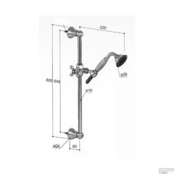 Glijstangset Amice Hotbath Mate Klassiek Compleet Chroom -Badkamer Thuis glijstangset amice hotbath mate klassiek compleet chroom tech