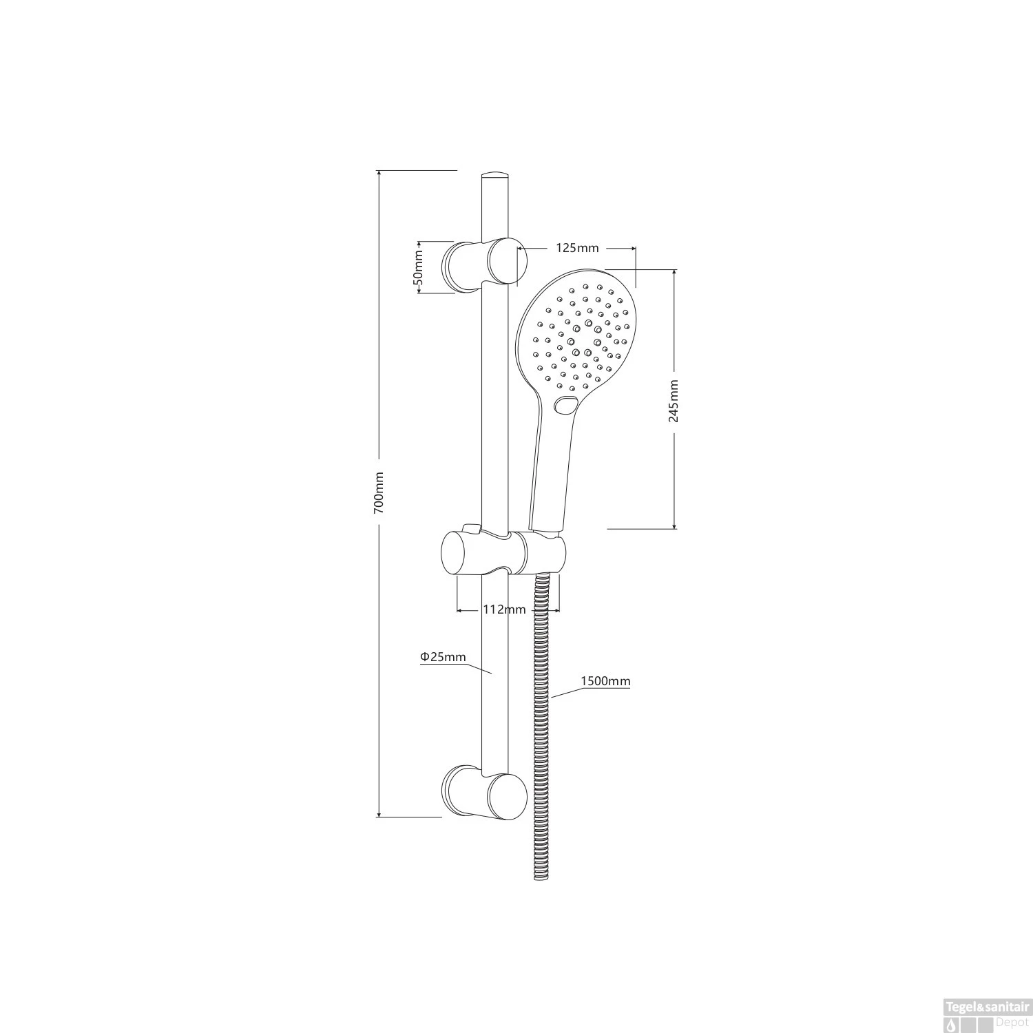 Glijstangset Schutte Raven 3 Standen Handdouche Incl Douchestang Mat Zwart 4 Glijstangset Schutte Raven 3 Standen Handdouche Incl Douchestang Mat Zwart - Afbeelding 2