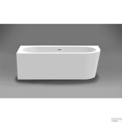 Half Vrijstaand Hoekbad Xenz Charley Links 180x80x60 Cm Acryl Hoogglans Wit (met Gleuf Overloop)