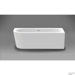 Half Vrijstaand Hoekbad Xenz Charley Rechts 180x80x60 Cm Acryl Hoogglans Wit (met Gleuf Overloop)