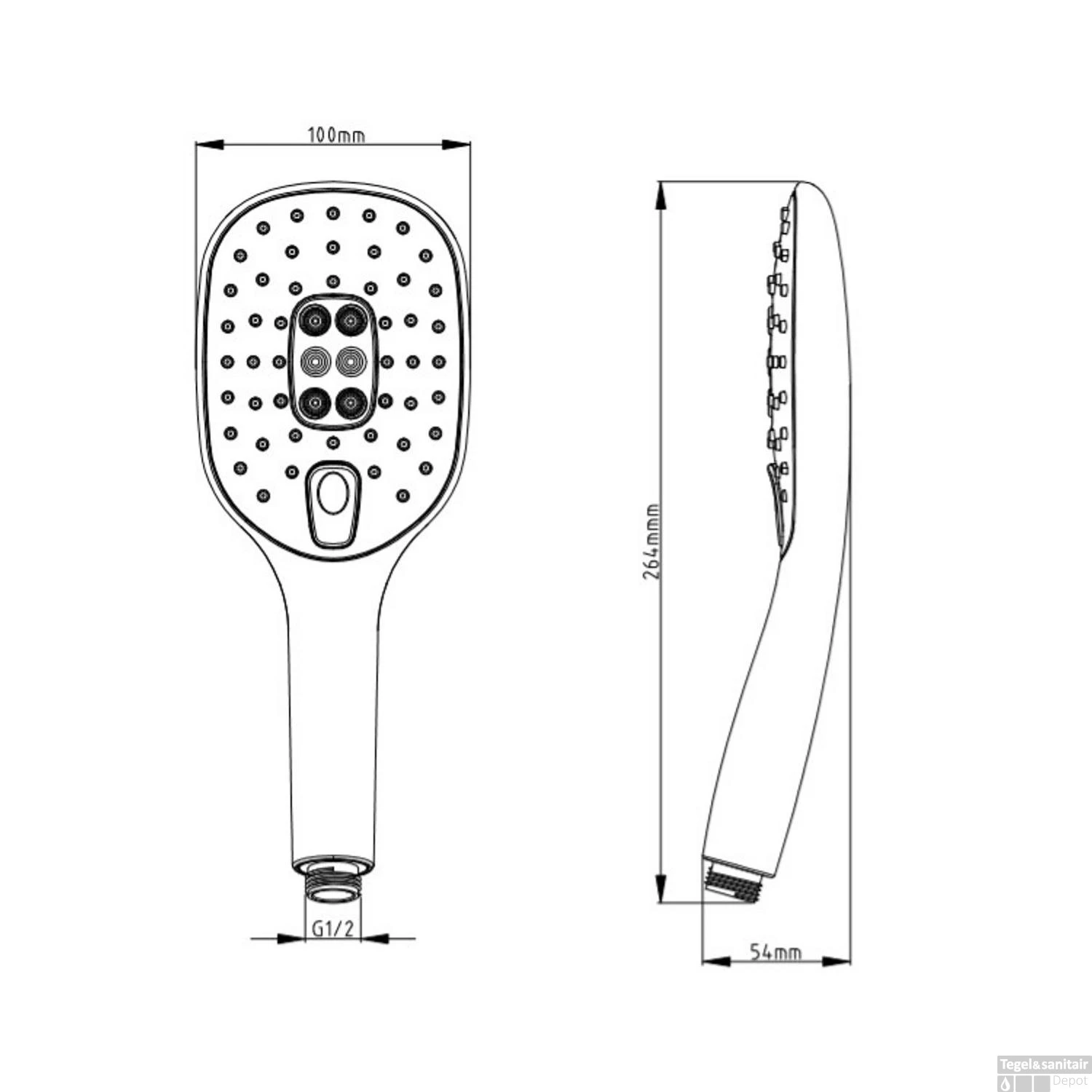 Handdouche Schutte Monza II 3 Functies Chroom 4 Handdouche Schutte Monza II 3 Functies Chroom - Afbeelding 2