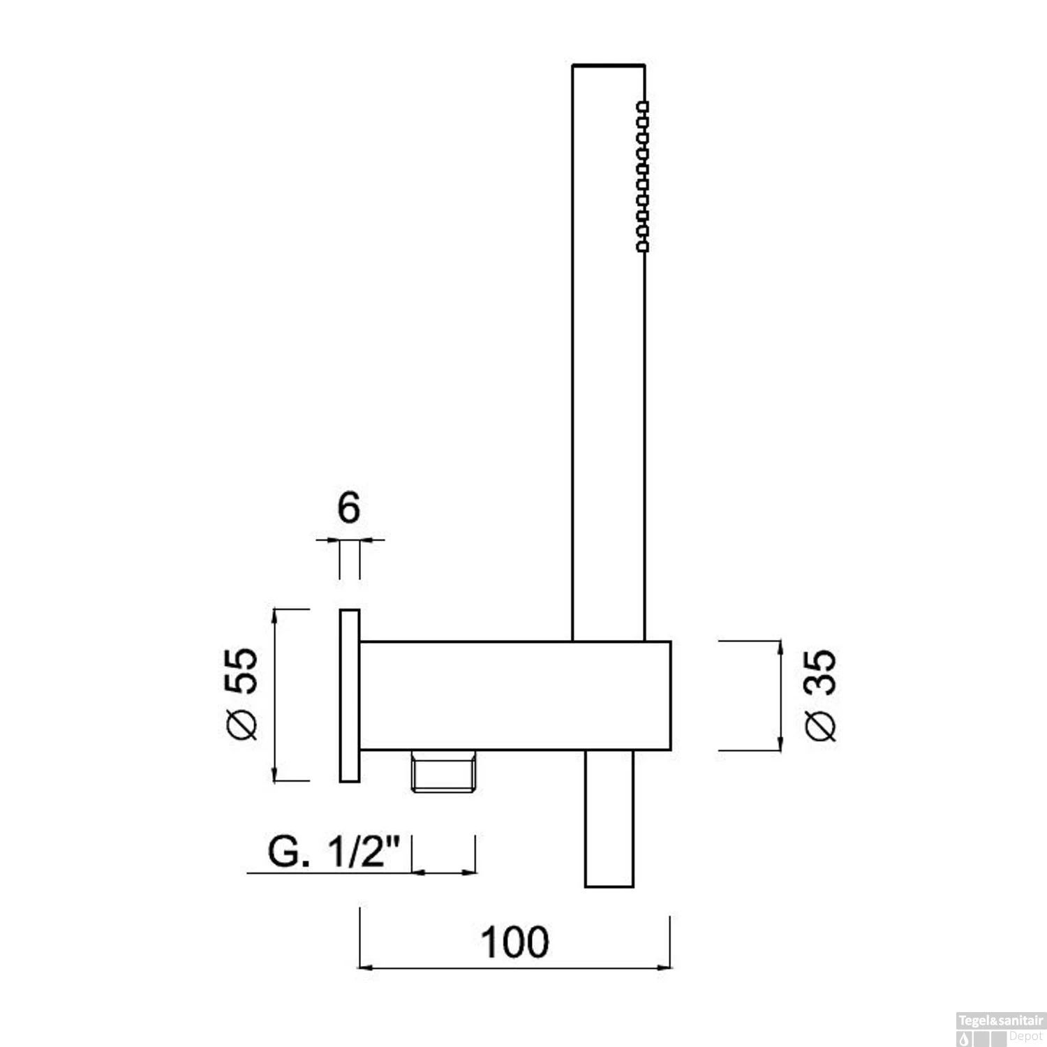Handdoucheset Sanimex Giulini Met Ophanghaak En Doucheslang Chroom 4 Handdoucheset Sanimex Giulini Met Ophanghaak En Doucheslang Chroom - Afbeelding 2