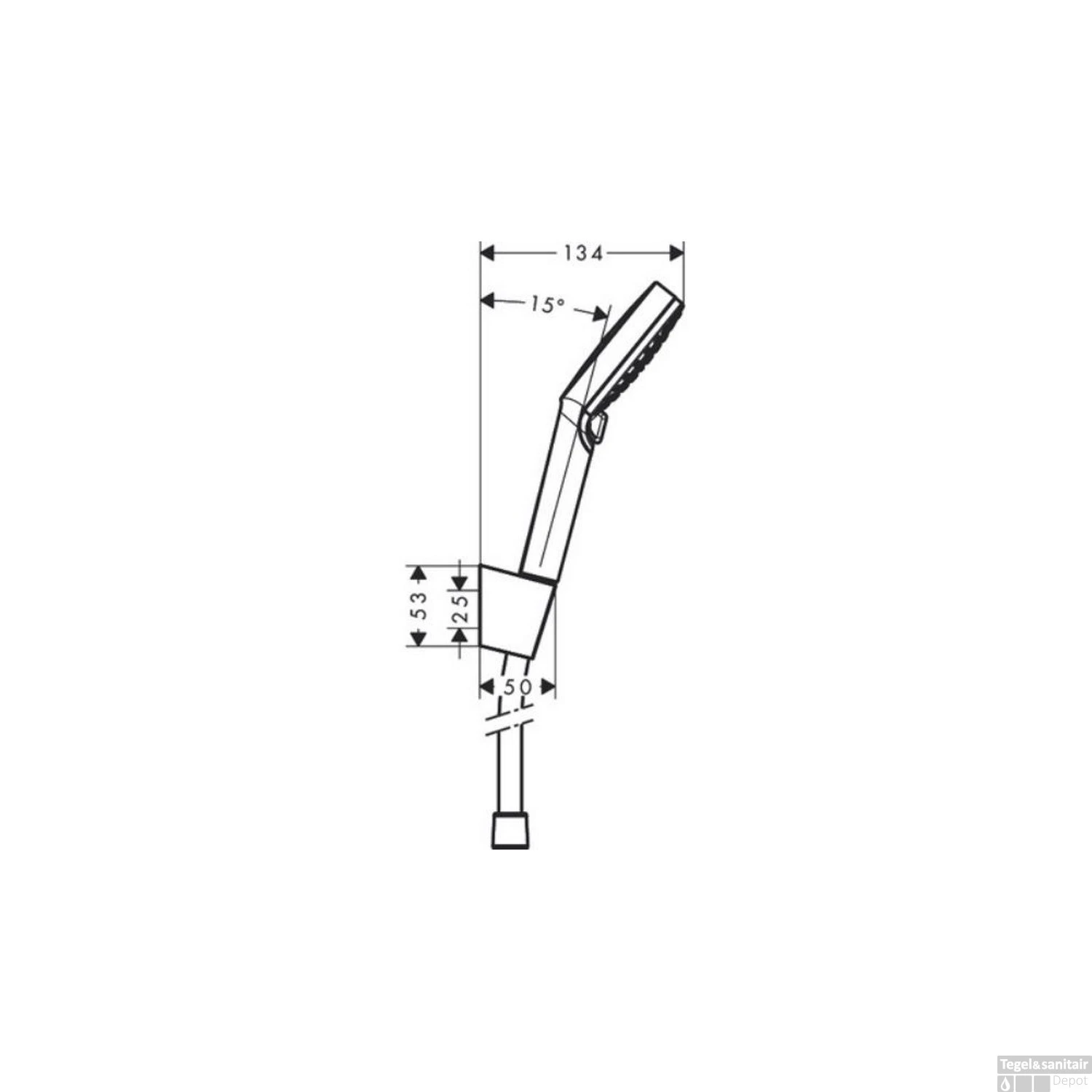 Hansgrohe Crometta Vario / Porter S Doucheset 125 Cm. Wit-chroom - Afbeelding 2