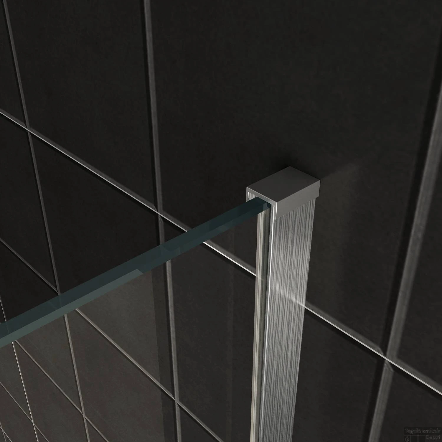 BWS Inloopdouche Pro Line Middenband 100x200 8mm Nano Coating RVS Profiel En Stang 6 BWS Inloopdouche Pro Line Middenband 100x200 8mm Nano Coating RVS Profiel En Stang - Afbeelding 4