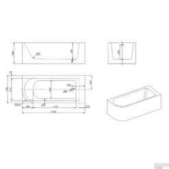 Hoekbad Allibert Serena 170x75x56 Cm Wit Rechts -Badkamer Thuis hoekbad allibert serena 170x75x56 cm wit tec