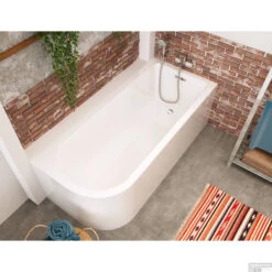 Hoekbad Allibert Serena 170x75x56 Cm Wit Rechts -Badkamer Thuis hoekbad allibert serena 170x75x56 cm wit links sfeer1 1