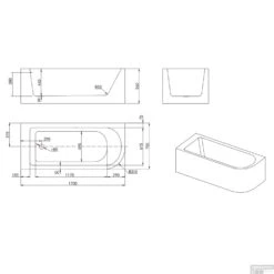 Hoekbad Allibert Serena 170x75x56 Cm Wit Links -Badkamer Thuis hoekbad allibert serena 170x75x56 cm wit links tec