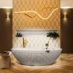 HOLM Vrijstaand Bad 180x85cm Kleur Linen / Linen 13 HOLM Vrijstaand Bad 180x85cm Kleur Linen / Linen -Badkamer Thuis holm 2 00017