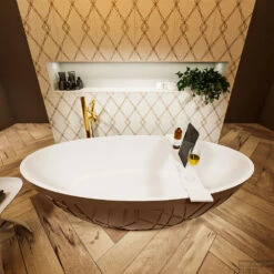 HOLM Vrijstaand Bad 180x85cm Kleur Rust / Talc -Badkamer Thuis holm 3 00011